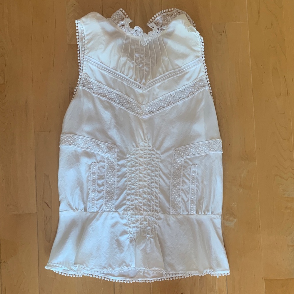 10 Crosby Derek Lam Ivory Sleeveless Blouse
